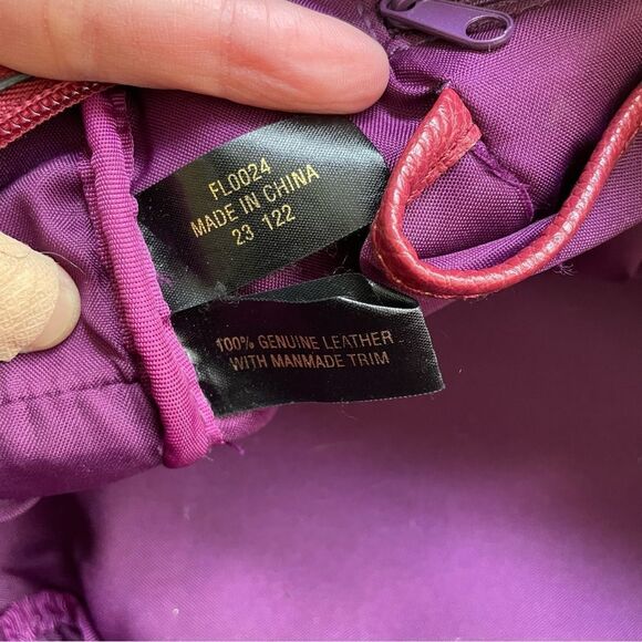 FRANCO SARTO Red Leather zip top double handle shoulder bag/ satchel medium - Picture 11 of 12